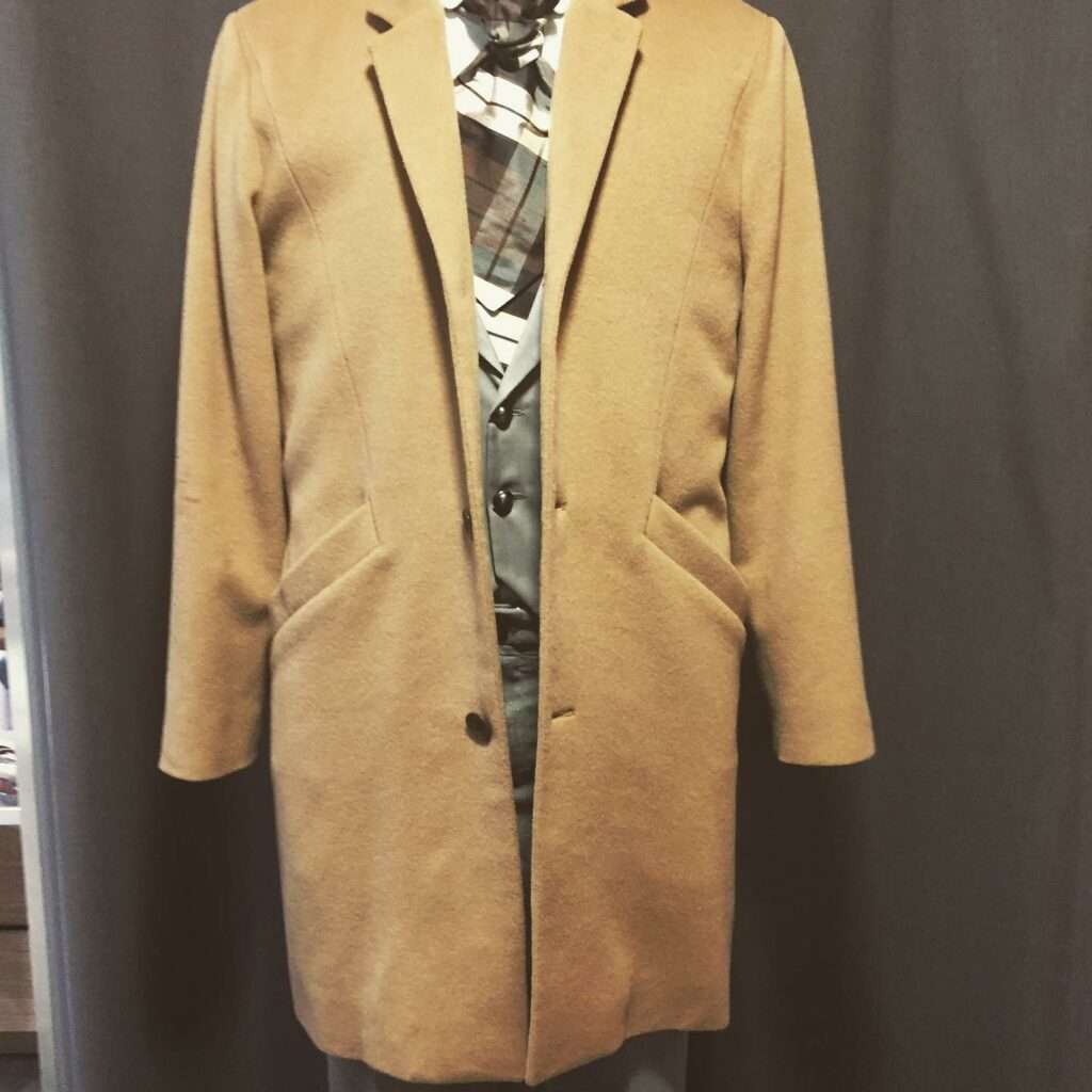 Manteau homme camel en laine et cachemire