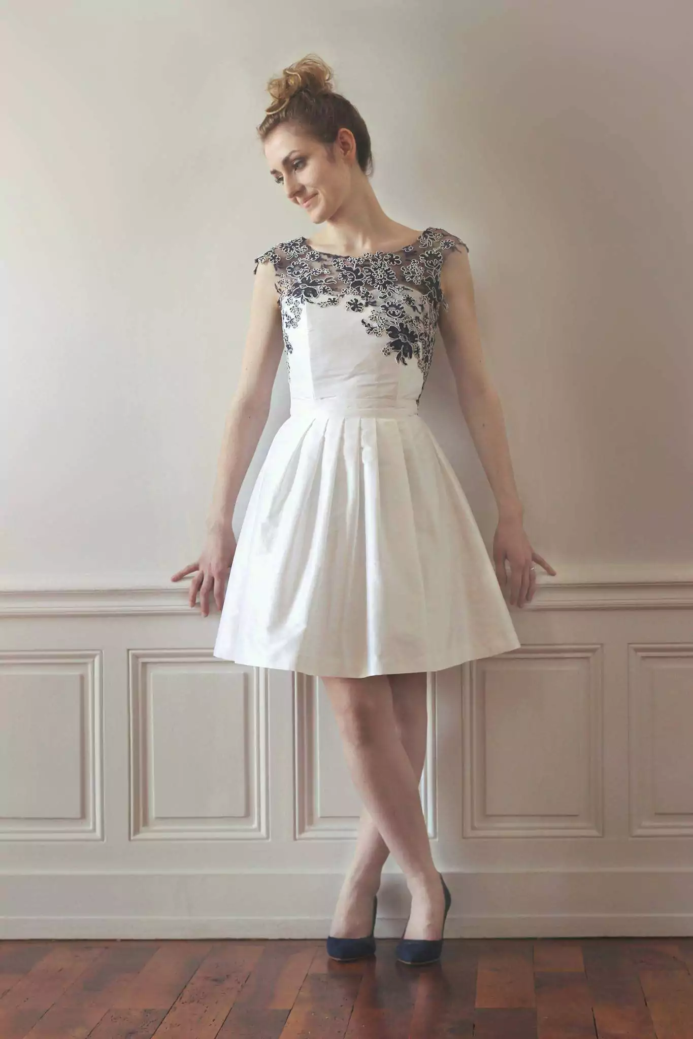 robe de cérémonie en dentelle de calais sur mesure