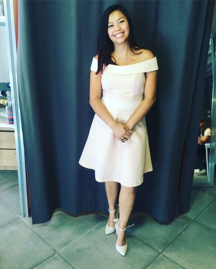 Robe col bateau cérémonie rose poudré sur-mesure